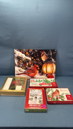Cardinal Print on Canvas&Qty of Christmas Cards
