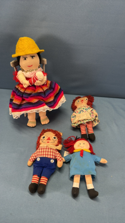 (4) Stuffed Dolls