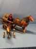Plastic Horse with Cart & Plastic Saddle Horse