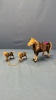 Plastic Horse with Cart & Plastic Saddle Horse - 2