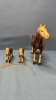 Plastic Horse with Cart & Plastic Saddle Horse - 3