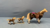 Plastic Horse with Cart & Plastic Saddle Horse - 4