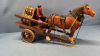 Plastic Horse with Cart & Plastic Saddle Horse - 9