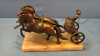 Metal Team & Chariot on Marble Stand - 2