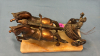 Metal Team & Chariot on Marble Stand - 3