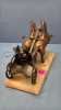 Metal Team & Chariot on Marble Stand - 4