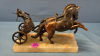 Metal Team & Chariot on Marble Stand - 5