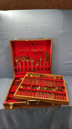Large Set of Nickel-Bronze Flatware