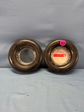 (2) Firestone Rubber Tire Ash Trays