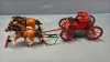 Hand Decorated Team of Horses W/Buckboard - 2