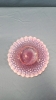 Opalescent Pink Hobnail Rose Bowl with Matching Saucer - 5