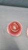 Opalescent Pink Hobnail Rose Bowl with Matching Saucer - 6