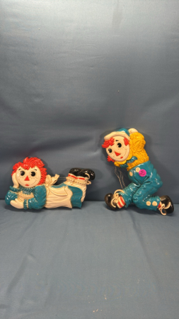 (2) Raggedy Ann Plastic Wall Plaques