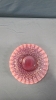 Opalescent Pink Hobnail Rose Bowl with Matching Saucer - 7