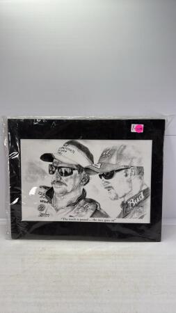 Dale Earnhardt Sr & Jr Poster