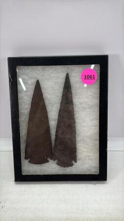 (2) Stone 6in Spear Heads