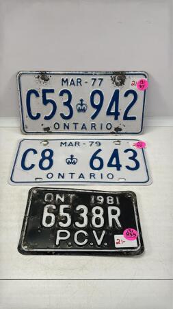 (3) License Plates