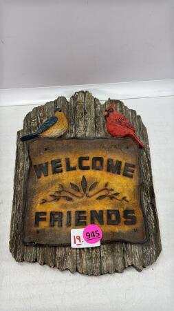 Welcome Friends Wall Hanging Plaque