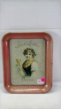 Stroh Light Beer Tin Serving Tray