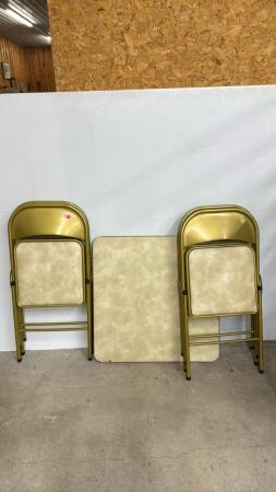 Metal Card Table & 4 Chairs