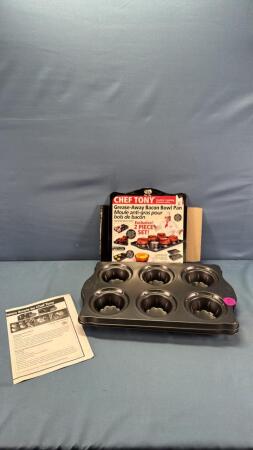 (2) Chef Tony Grease Away Bacon Bowl Pans
