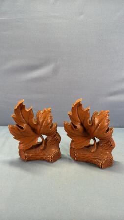 Pair of Maple Leaf Book Ends