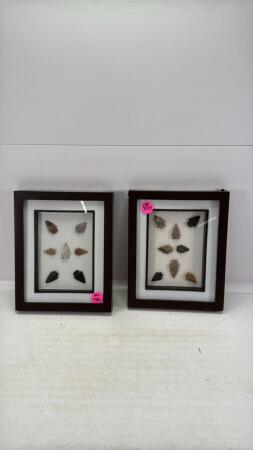 (2) Framed Arrowhead Collections
