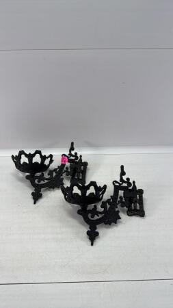 (2) Cast Iron Wall Lamp Brackets