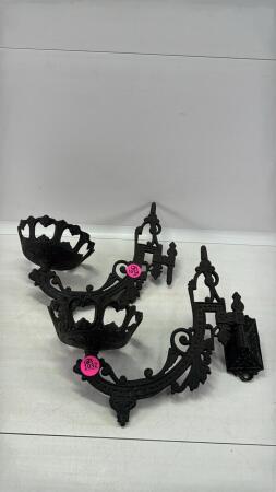 Pair of Cast Iron Wall Lamp Brackets