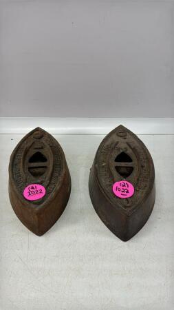 (2) Cast Iron Irons