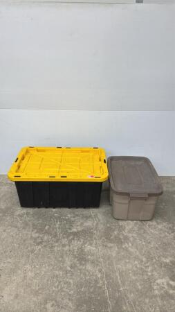 (2) Plastic Totes with Lids