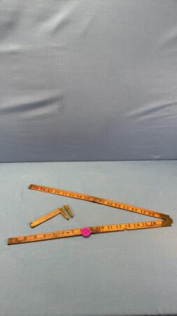 36in Folding Rule & Brass & Wood Caliper