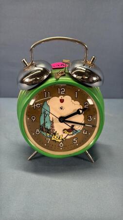 Metal Alarm Clock with Rocking Bird