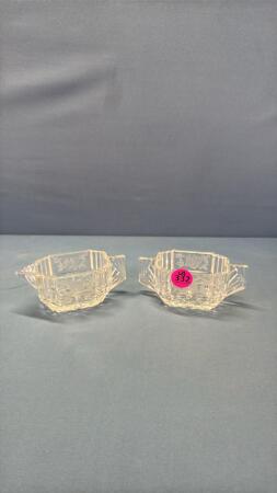 Glass 5in Long Cream & Sugar