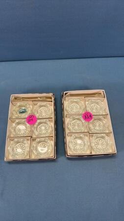 (2) Sets of 6 Glass Matching Salt Cells