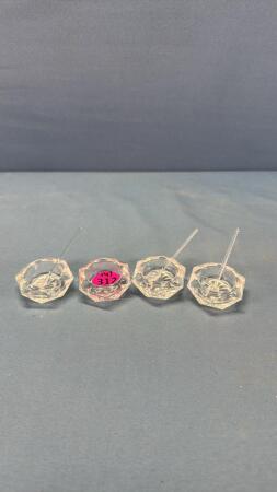 Set of 4 Hexagon Matching Glass Salt Cells