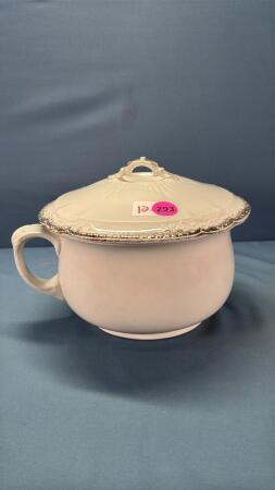 Unmatched Ironstone Chamber Pot with Lid