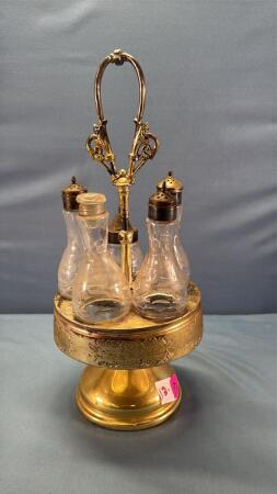 Cruet Stand with with 5 Bottles