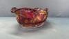 Mauve Oblong 12in Wide Bowl with Gold Embossing - 4