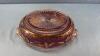 Mauve Oblong 12in Wide Bowl with Gold Embossing - 5