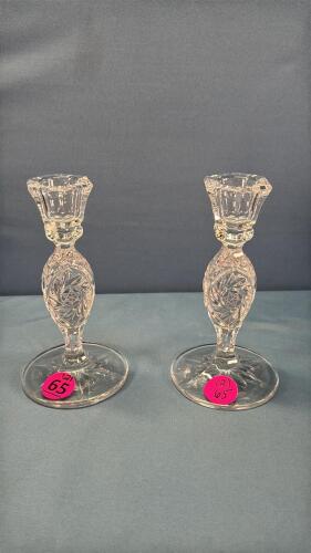 Pair of Pinwheel 6in Candle Sticks