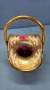 Cranberry Enameled Elaborate Basket - 2