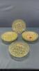 (6) Daisy & Button Patterned Vaseline Glass Plates