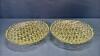(6) Daisy & Button Patterned Vaseline Glass Plates - 2