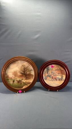 (2) Framed Plates