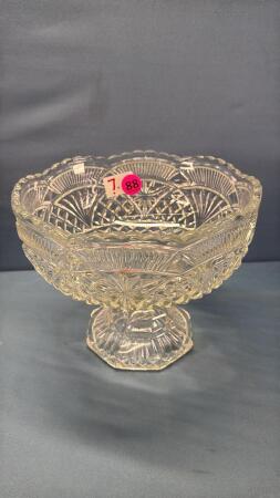 Heavy Glass Pedestal Bowl