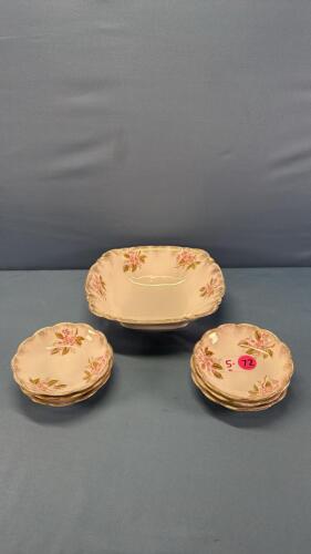 Austrian Rectangular Berry Bowl & (6) 5in Nappies