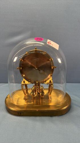 Kieninger German Anniversary Clock w/Glass Dome