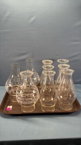 (9) Coal Oil Lamp Chimneys
