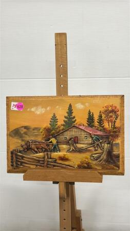 Carved Pioneer Scene by H. Marleau